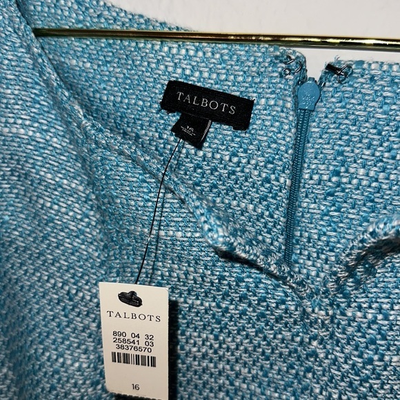 Talbots Light Blue Tweed Sheath Dress Sz.16 NWT! - Picture 4 of 7